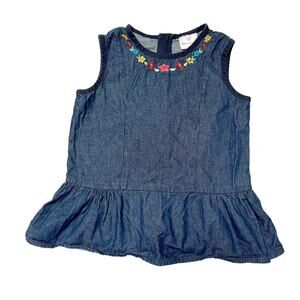 Hanna Andersson Peplum Chambray Top Size 8